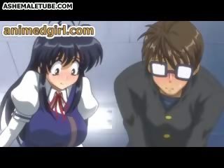Banci hentai brutally fucked a hot hentai seductress in the class